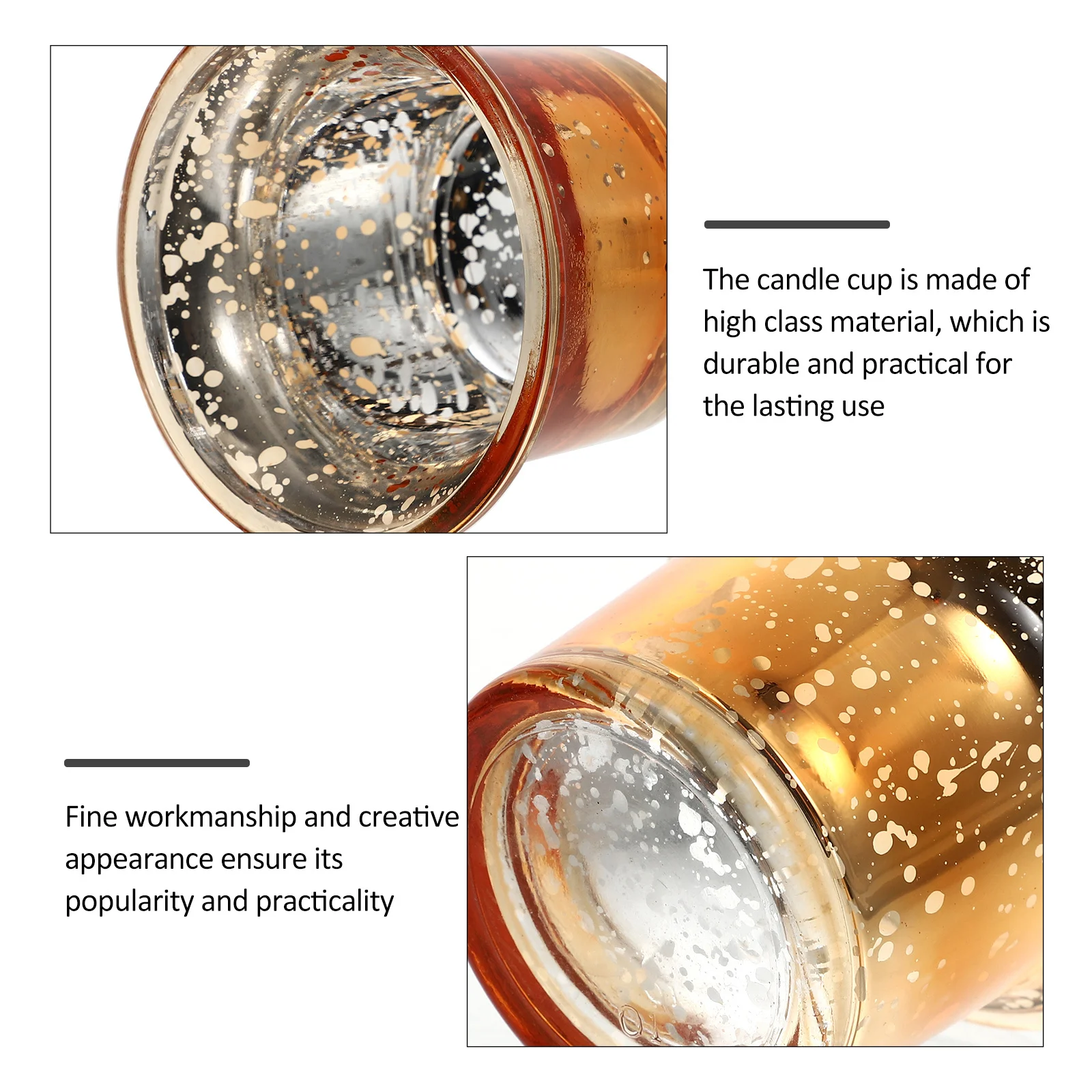 

6Pcs Glass Cup Decor Creative Holder Transparent Container for Romantic Home Decoration Banquet Scene Layout Accessory