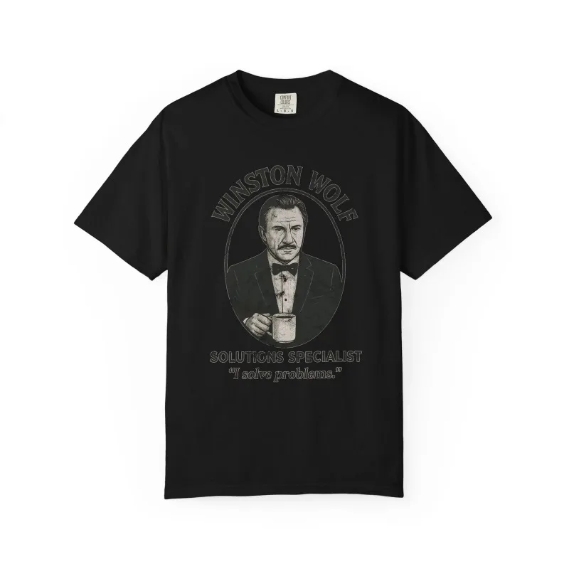 Winston Wolf T-shirt From Pulp Fiction  Quentin Tarantino Movie T-shirt Four Seasons New Edition Suitable for Both Men and Women