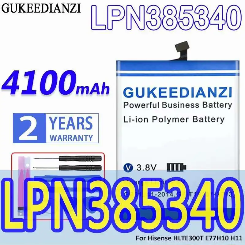 

Mobile Phone Battery Stable LPN385340 4100mAh For Hisense HLTE300T E77 E77M H10 H11 HLTEM800 Safe