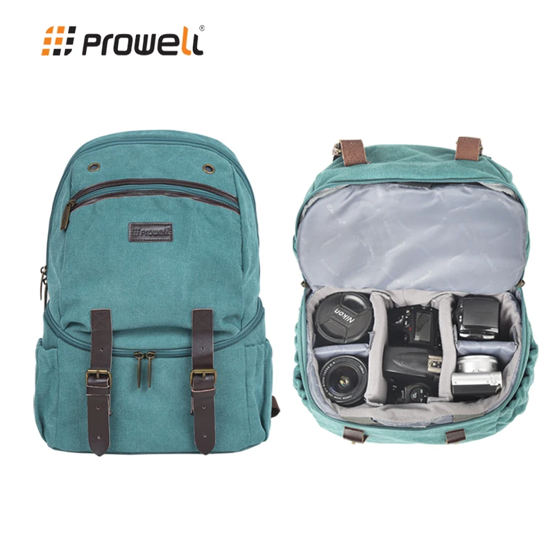 Prowell Camera Backpack Bags Canvas Leisure Multifunctional photography Backpack Bag Travel Camera Backpack For Canon Sony Nikon