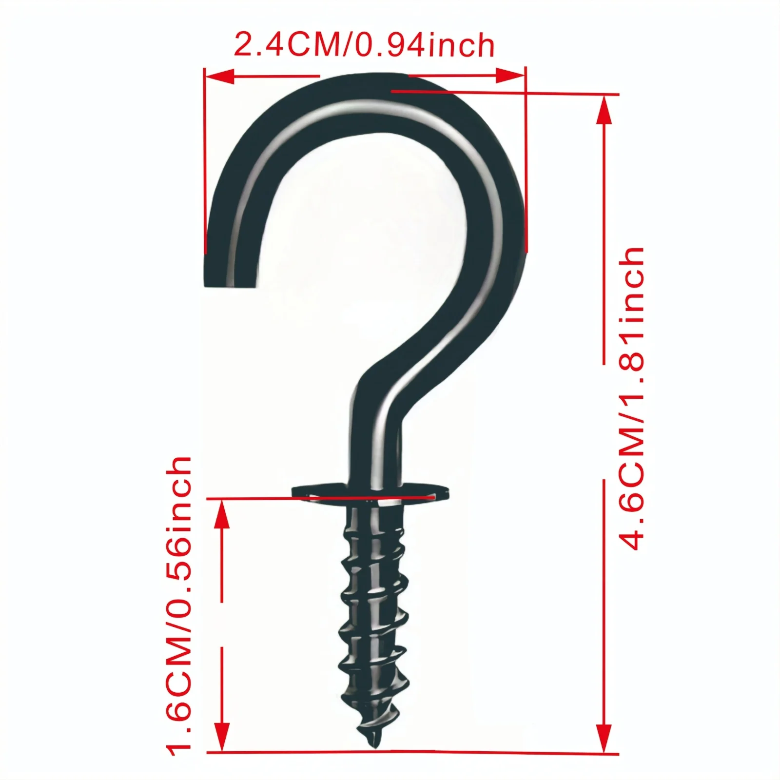 4pcs Large Cup Hooks, Screw Hooks, Eye Hooks, Hanging Hooks, Light Hooks, Question Mark Hooks,Ceiling Hanging Hooks