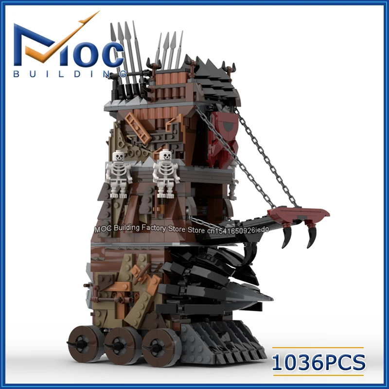 MOC Building Blocks Movie Scene Medieval Assault Siege Tower Model Creative Toys DIY Assemble Bricks Collection Display Gifts