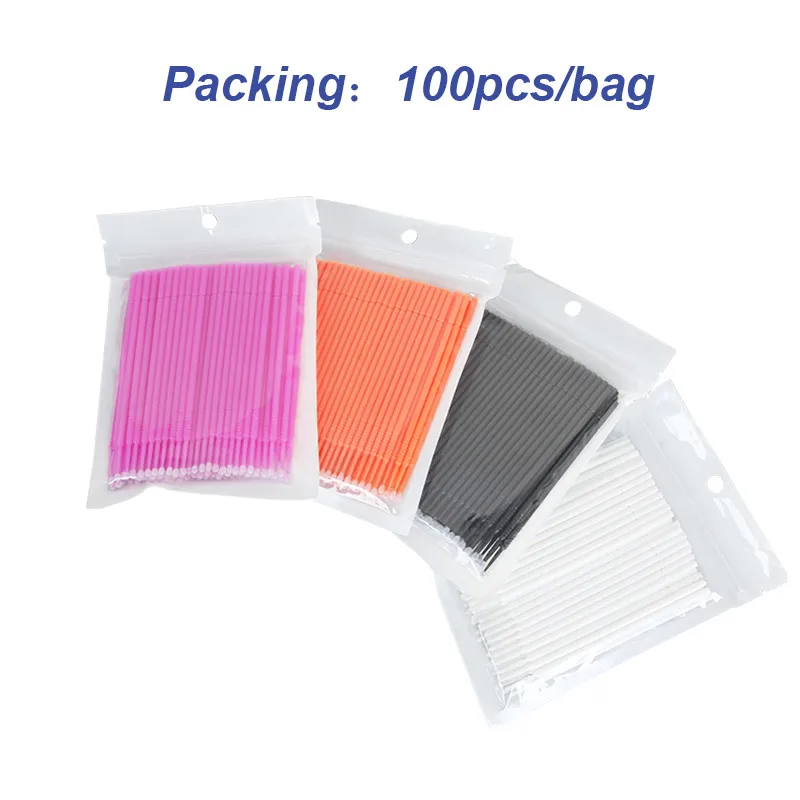 3x100pcs Disposable Cotton Swab Eyelash Extension Tools Mascara Applicator Brush Lashes Extension Makeup Applicator Remove Tool
