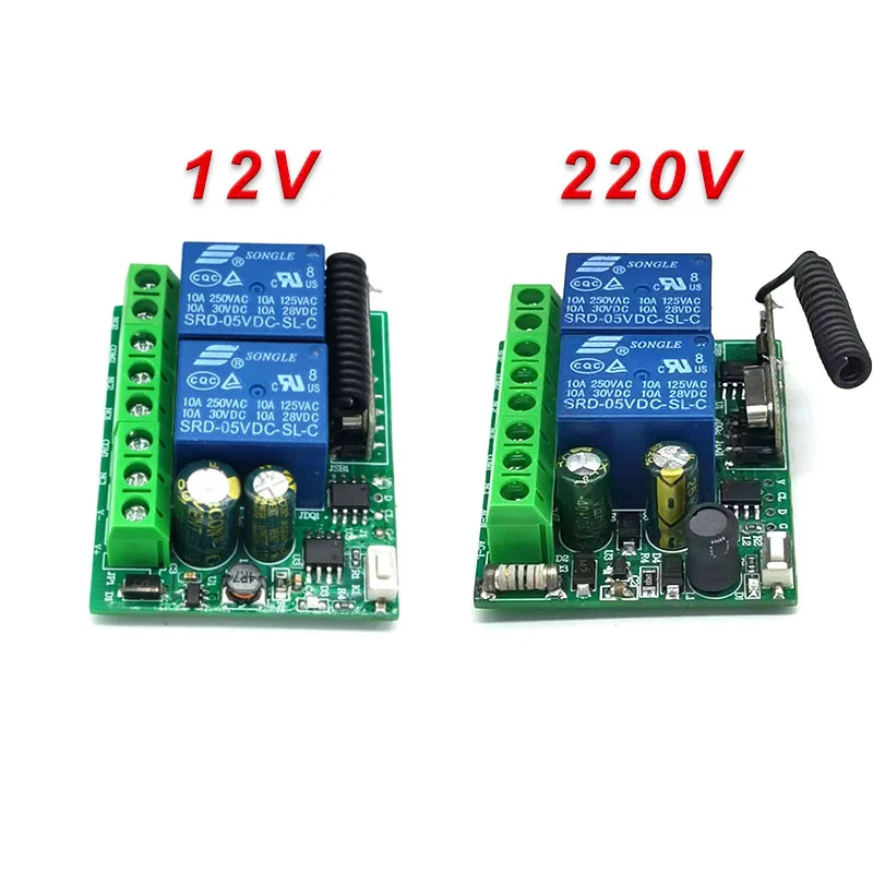 220V 2 Channel 10A Motor Forward And Reverse Telescopic Rod Wireless Remote Control Switch 433M Household Equipment Appliances