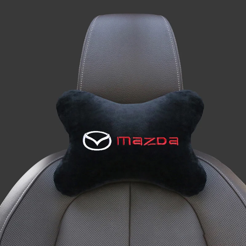 2pcs Car Neck Headrest Support Seat Soft Pillow Leather Accessory For Mazda 3 CX5 6 BK GH 2 CX3 CX30 MX5 5 CX7 CX9 RX8 MX3 MS MP