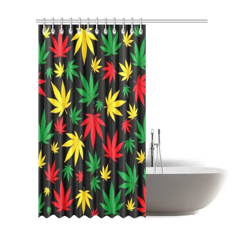 Rasta Jamaica Weed Leaves Shower Curtain By Ho Me Lili Seamless Design Waterproof Farbic Bathroom Decor