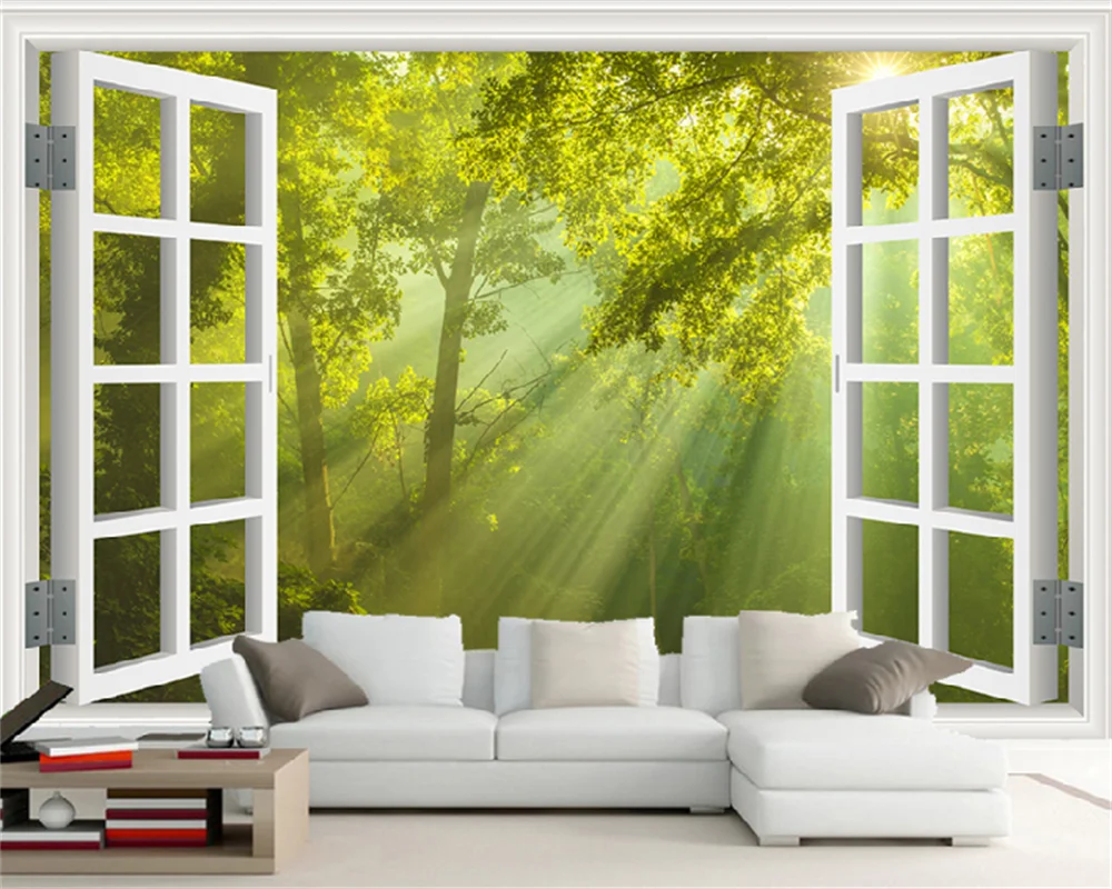 

wellyu Papel de parede custom wallpaper simple leisure green tree forest landscape tooling background wall mural papier peint