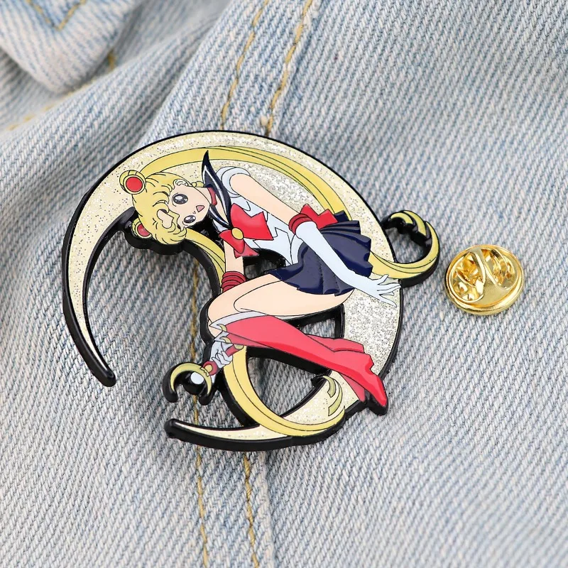 セーラームーン女性ファッションピン漫画アニメ派生周辺ブローチバッグアクセサリー装飾女の子かわいいピンパーティーギフト