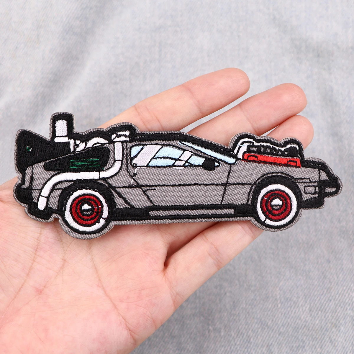 Back to Future Patches On Clothes Cartoon Car Embroidered Patches Creative Movie Badges Iron On Patch DIY Clothing Accessories