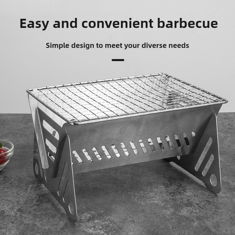 

Портативный гриль-барбекю премиум-класса из нержавеющей стали 304, складной набор для кемпинга-барбекю с сумкой для переноски, компактные аксессуары для гриля для пикника