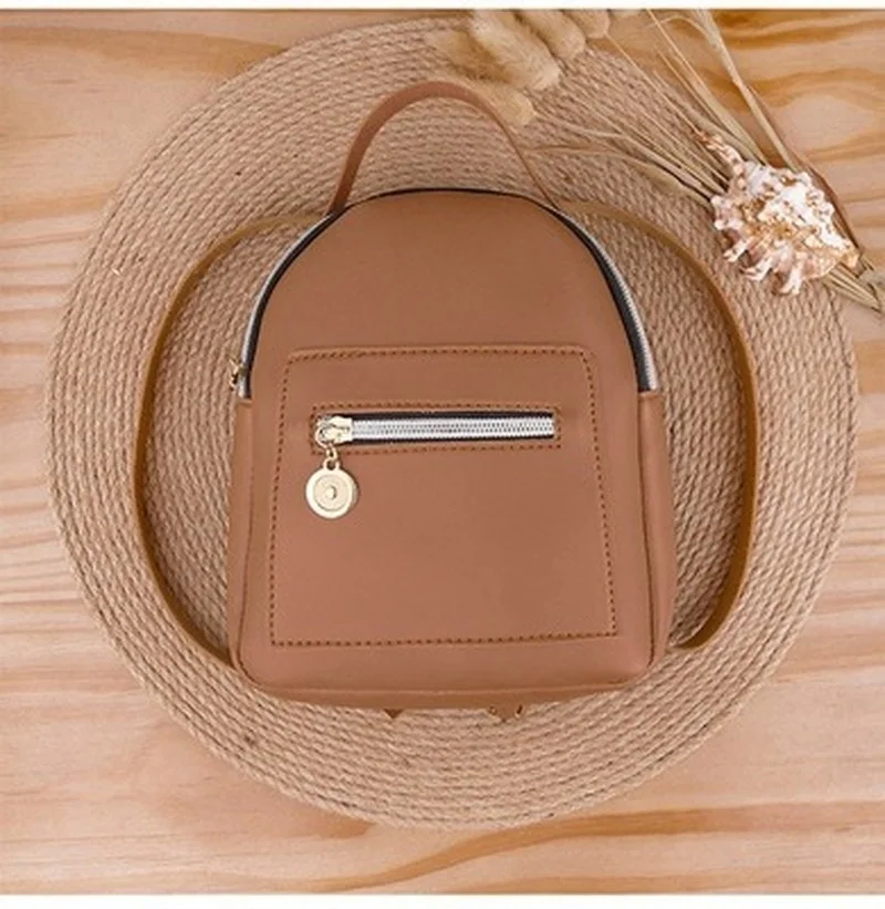 2022 Simple Solid Color Academy Dual Shoulder Multi Functional Mini Book Bag Single Shoulder Crossbody Handheld Zero Wallet