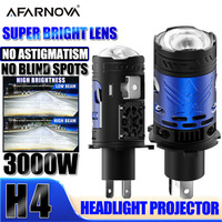 3000W 40000000LM H4 LED Mini Projector Lens 6500K High Low Beam Turbo Fan Auto Headlamp 12V High Power Motorcycle Bulb Plug&Play