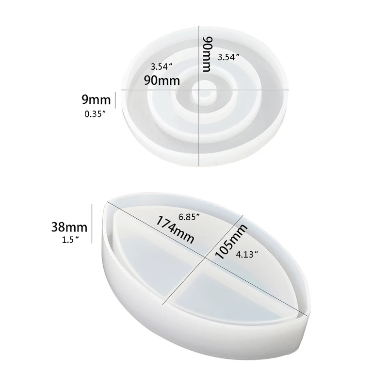 Diy resina bandeja moldes caixa armazenamento silicone molde conjunto resina cola epoxy moldes fundição para