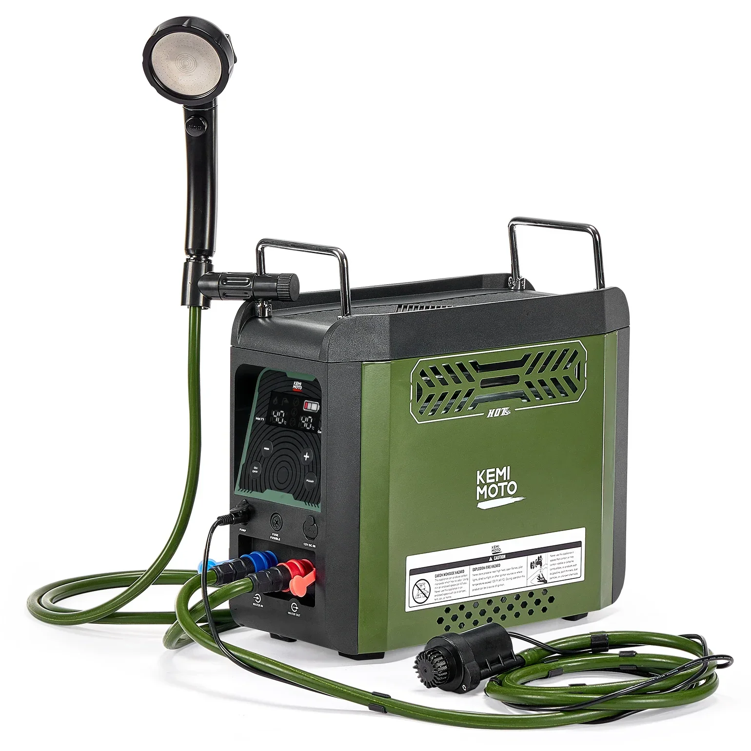 KEMIMOTO Water Heater Portable Shower Butane with Pump 20,500 BTU 4000mAh Rechargeable Battery LCD for Outdoor Camping Hunting view 2