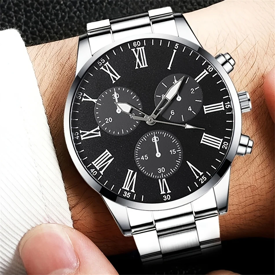 2 pièces mode hommes montre à Quartz Simple Roma cadran hommes montres d'affaires Reloj Hombre (sans boîte)