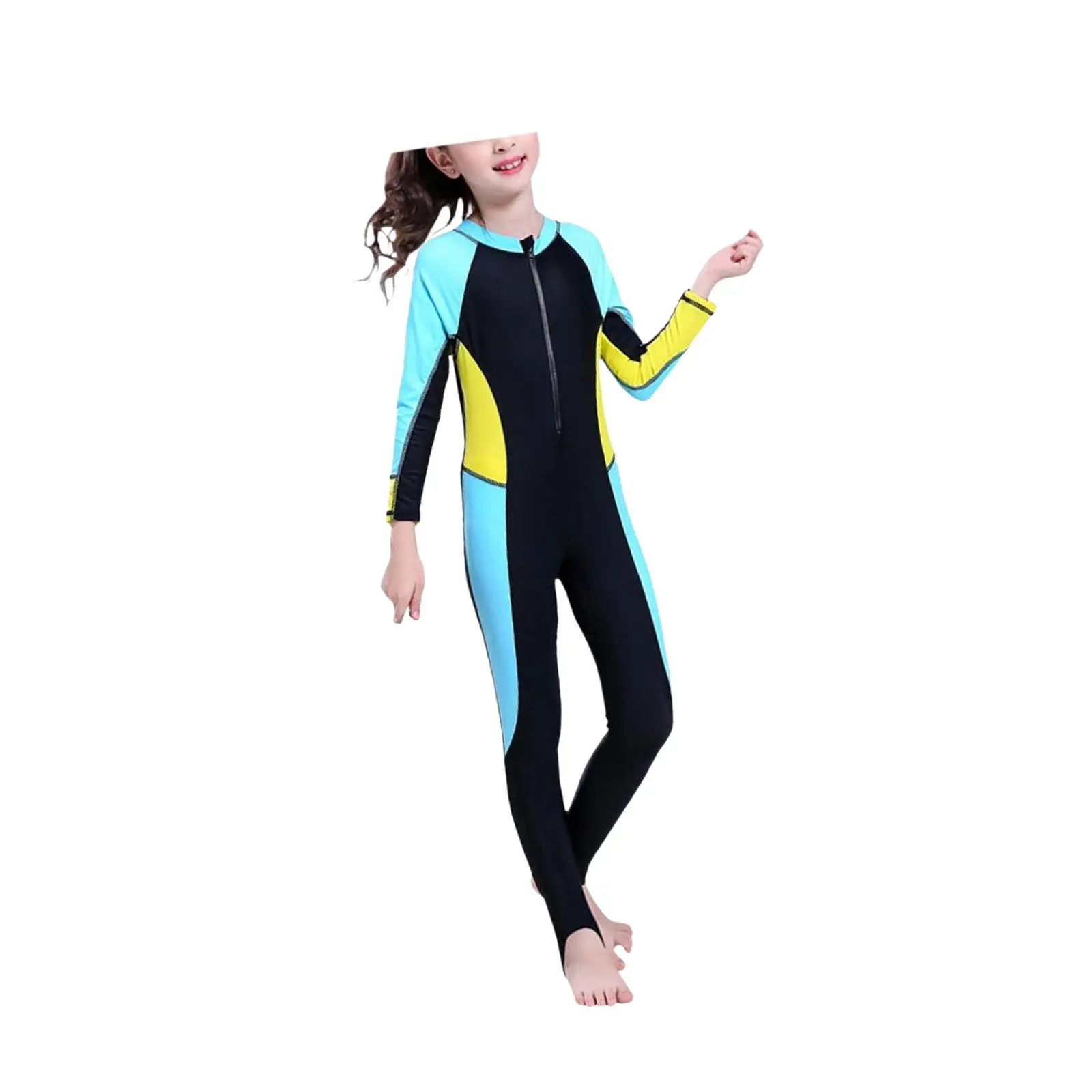 

Kids Wetsuit Swimming Suit Full Body Child Sun Protection Long Sleeved Swimsuit