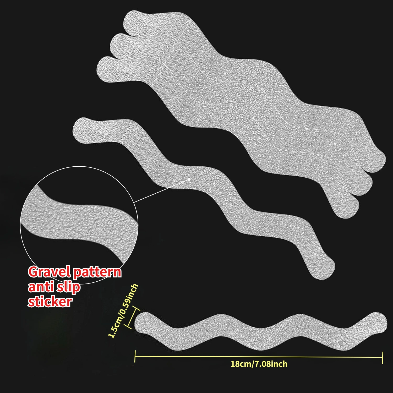 Transparent bathtub sticker anti slip wavy shower sticker, r