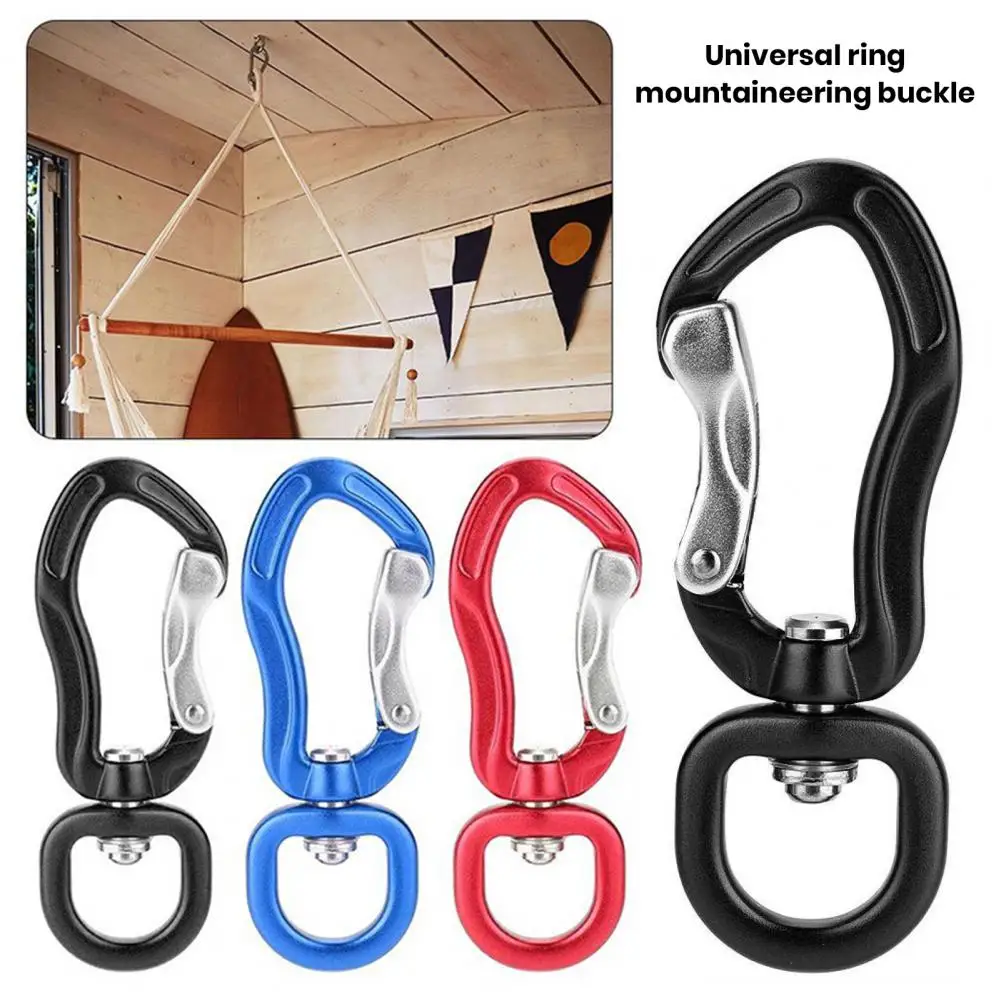 Hanging Buckle 360-Degree Swivel Rotating Self Auto Locking Carabiner Aluminum Alloy Versatile Carabiner Clip Climbing Carabiner