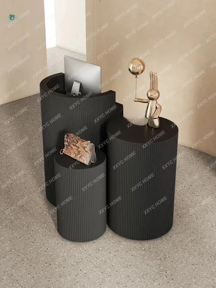 QQLight Luxury Welcome Desk Store Curved Checkout Page Information Desk Hotel Reception Desk