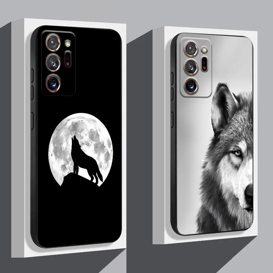 Custodia morbida per telefono Cool Wolf nera per Samsung Galaxy Note S10 10 Plus 8 S9 20 Ultra 9 S8