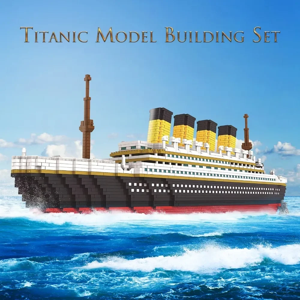 Titanic Model Cruise Ship Building Blocks MOC Boat DIY  Classical Bricks Kit Children Kids Toys Birthday Gift
