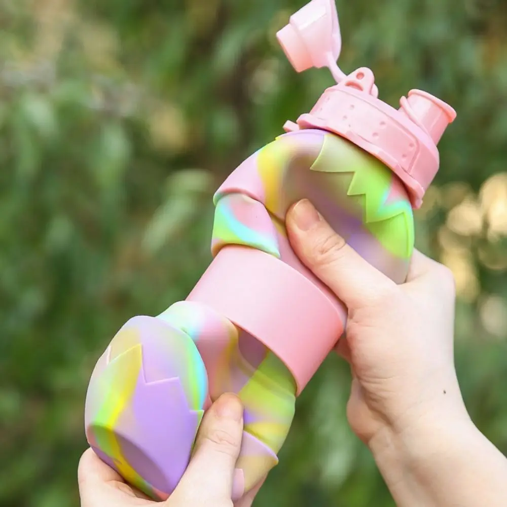 

With Carabiner Silicone Folding Cups Large Capacity Multifunction Sport Water Bottle Ball Creative Portable Water Bottle