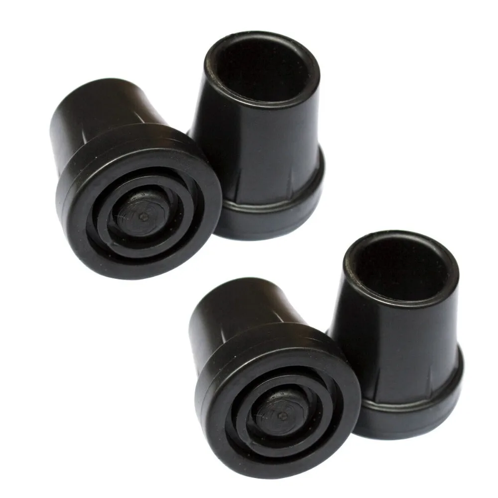 소음 감소 고무 워킹 스틱 페룰, 튼튼한 워킹 스틱 패드, 미끄럼 방지 트레킹 폴 팁 등반, 19mm, 4 개