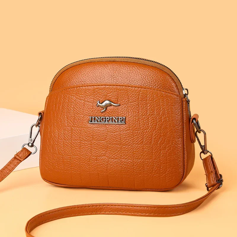 New Fashionable European American Trend Soft Leather Texture Mature Handbag Shoulder Bag Large Capacity Middle Aged Mom\'s Bag