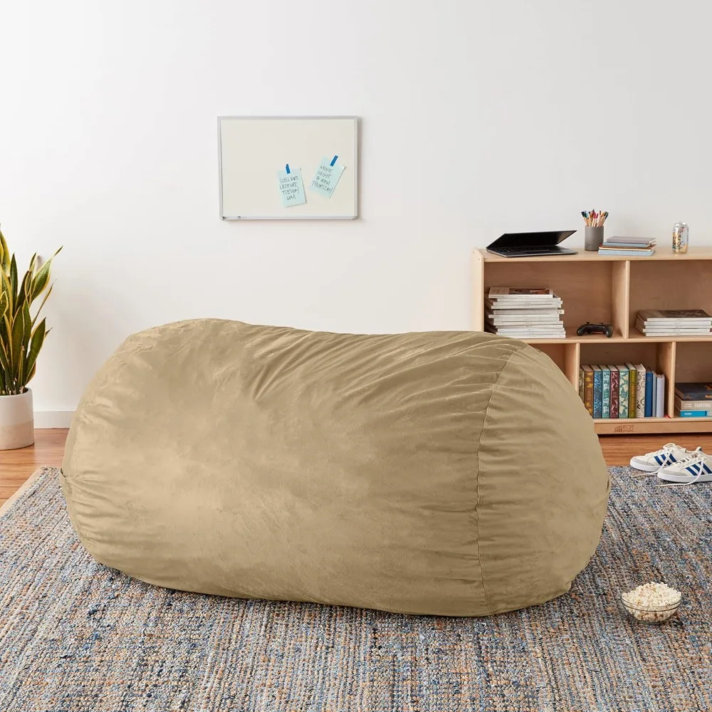 Chill Sack Bean Bag Chair Cover, 6-feet, Microsuede -Camel