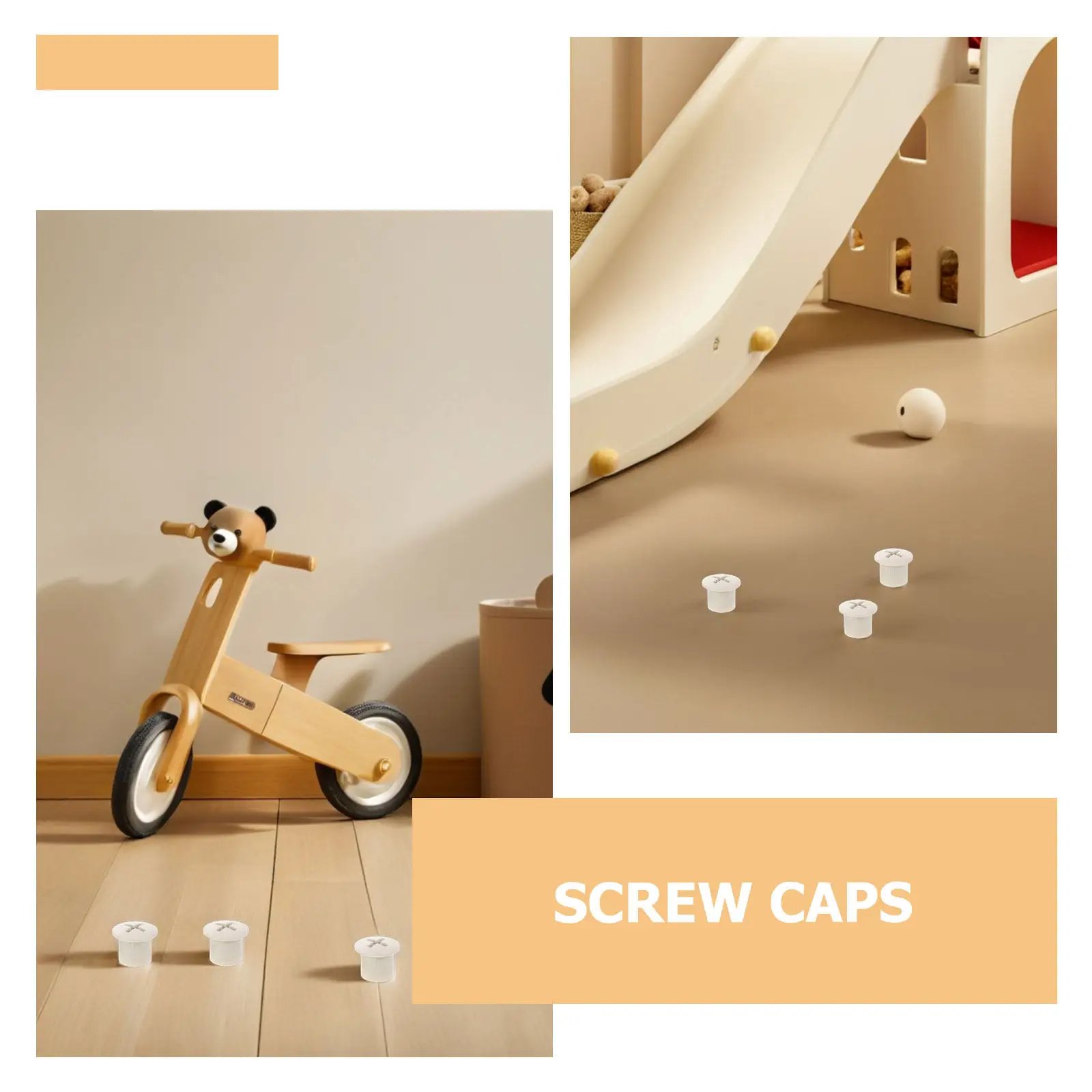 4Pcs Children Slide Safety Caps Plastic Slide Screw Protectors Smooth Rounded Edge Fixing Covers for Playground Rail Hardware