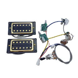 Humbucker Pickups with Pro Wiring Harness Silver Cover 1 Set LP Standard ProBucker N and B Alnico Electric Guitar