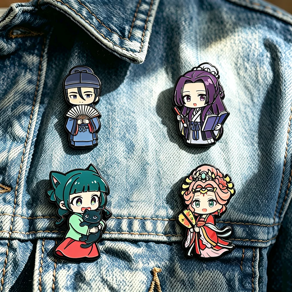 Cute Japanese Anime Jinshi Enamel Pin Brooch for Women Fashionable Lapel Clothing Badges Manga Design Backpack Accessory