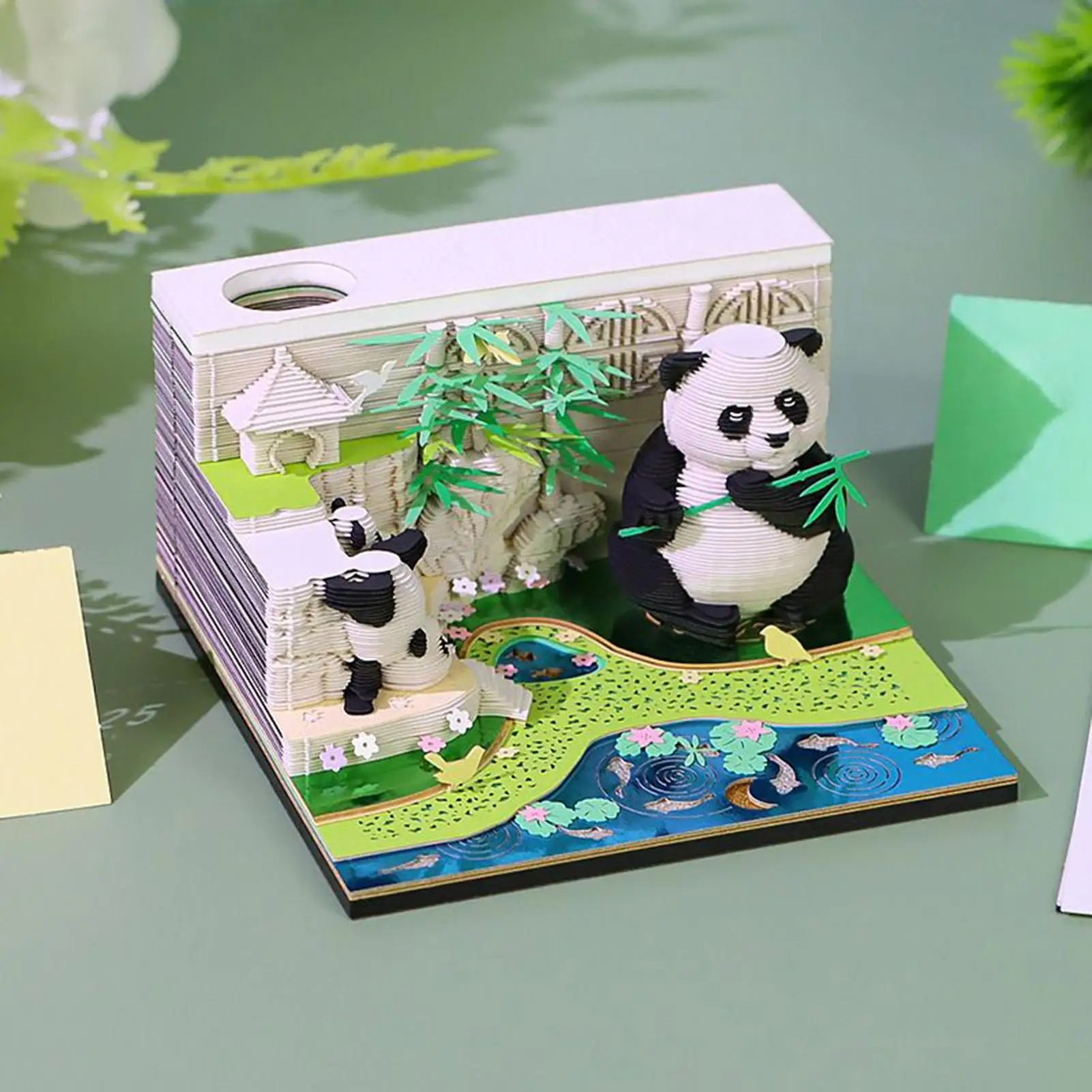 3D Calendar 2026 Paper Carving Memo Pad Tearable Paper Carving Art Craft For Desk School Home Living Room Bedroom Apartment
