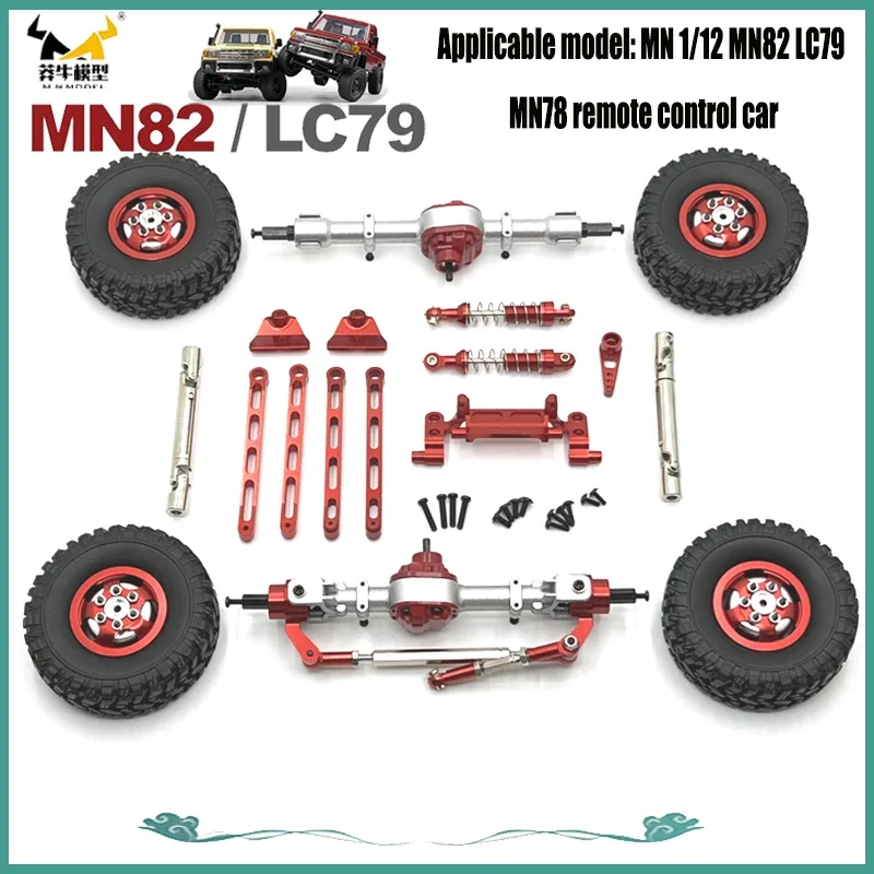 RC Auto Upgrade Onderdelen Kit Metalen Modificatie Vervanging Accessoires Compatibel voor 1/12 MN82 LC79 MN78 RC Auto Rode Onderdelen