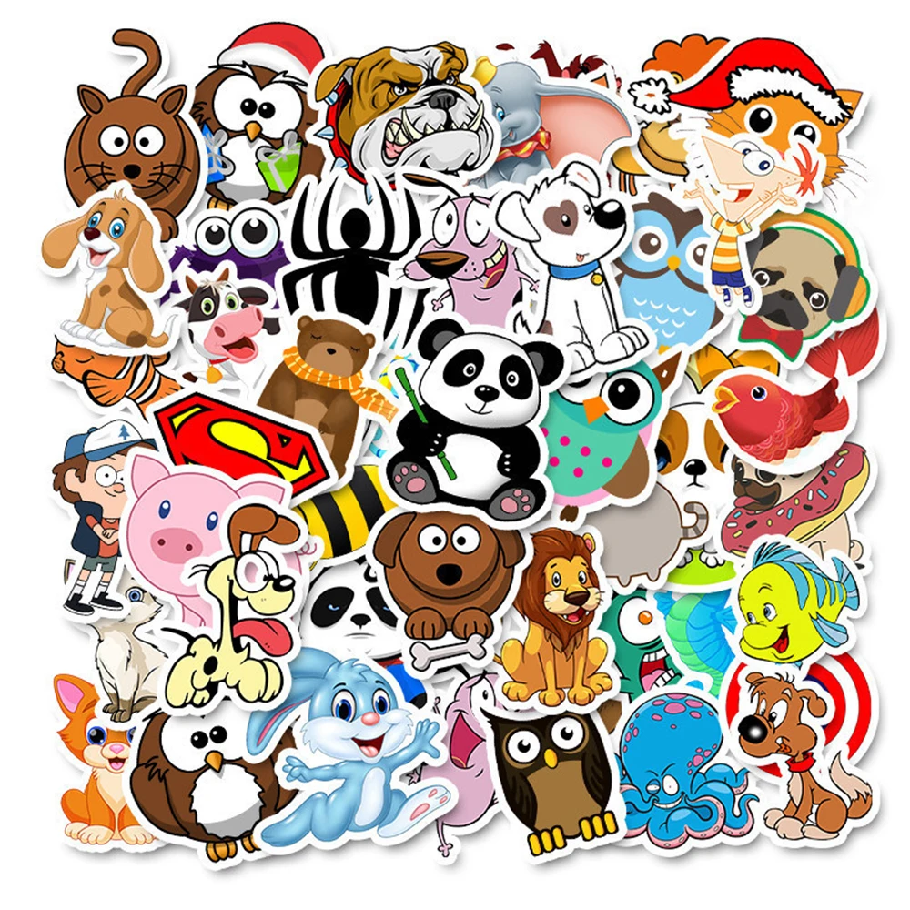 

10/30/50PCS Cute Cartoon Animal Stickers for Kids Toy DIY Water Bottle Motorcycle Scrapbooking Waterproof Graffiti Sticker Decal
