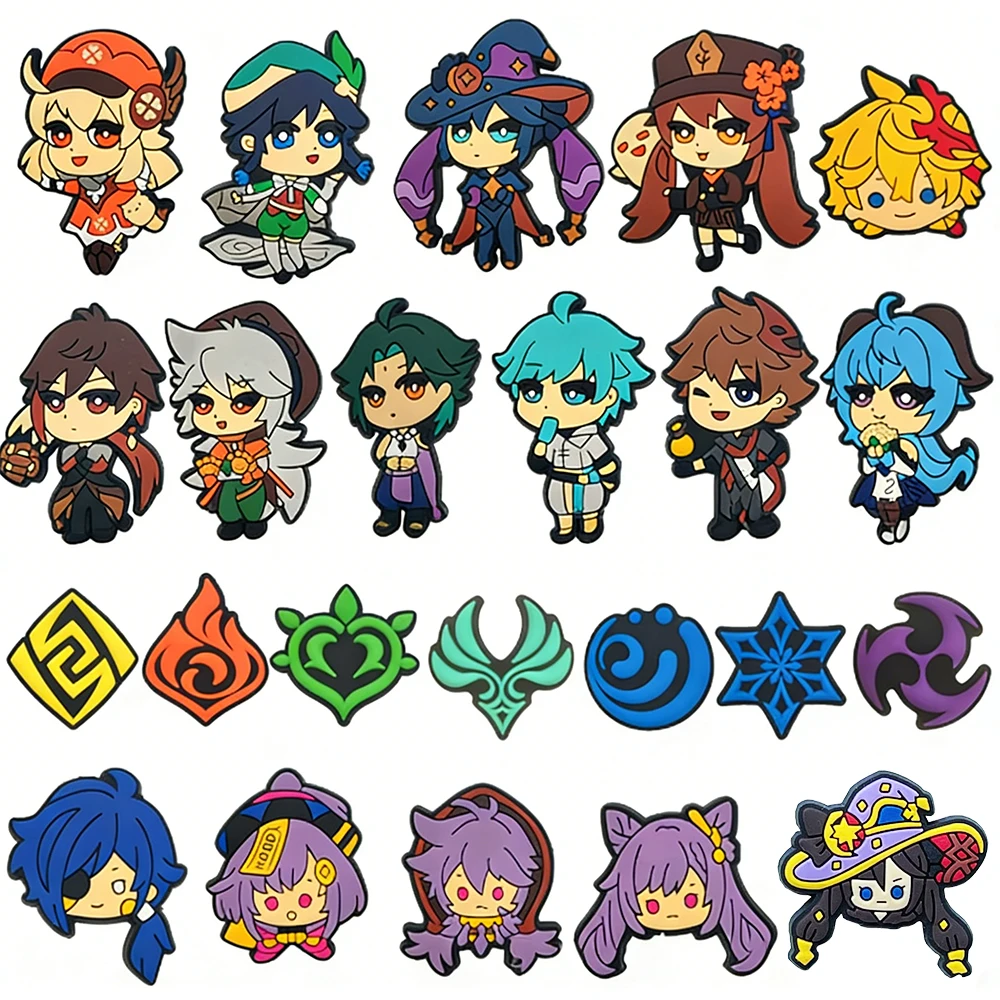 6-23PCS Anime game characters Shoes Charms for Sandals Decor