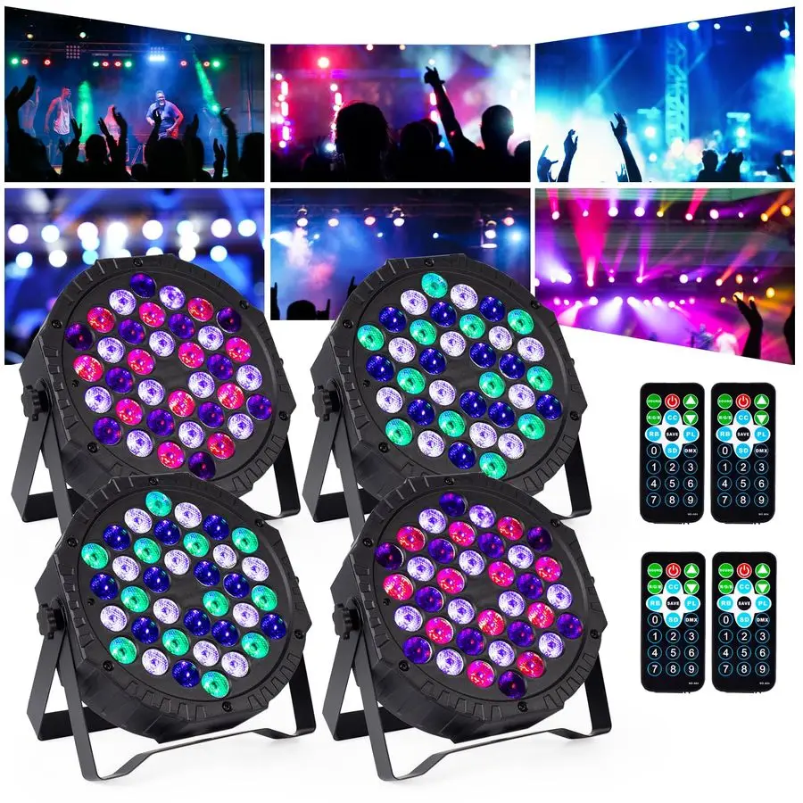 

Светодиодные диско-лампы для вечеринок, 36 RGB LED, с дистанционным управлением, звуковой активацией и DMX-управлением, для сцены и дискотек