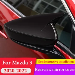 2X Side Rearview Mirrors Cover Decorative Exterior Modification Products Left+Right For Mazda 3 2020 2021 2022 Car Accessories