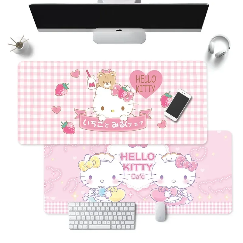 HelloKitty Mousepad Kawaii Mouse Pad Animal Gamer Gaming Laptops Computer Accessories Pink Deskmat Non-slip Mat Mausepad Pc Pads