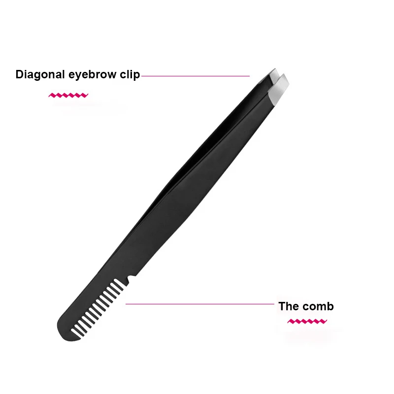 Stainless Steel Diagonal Band Comb Eyebrow Clip Eyebrow Trimmer Wear False Eyelash Stick Double Eyelid BeautyTool