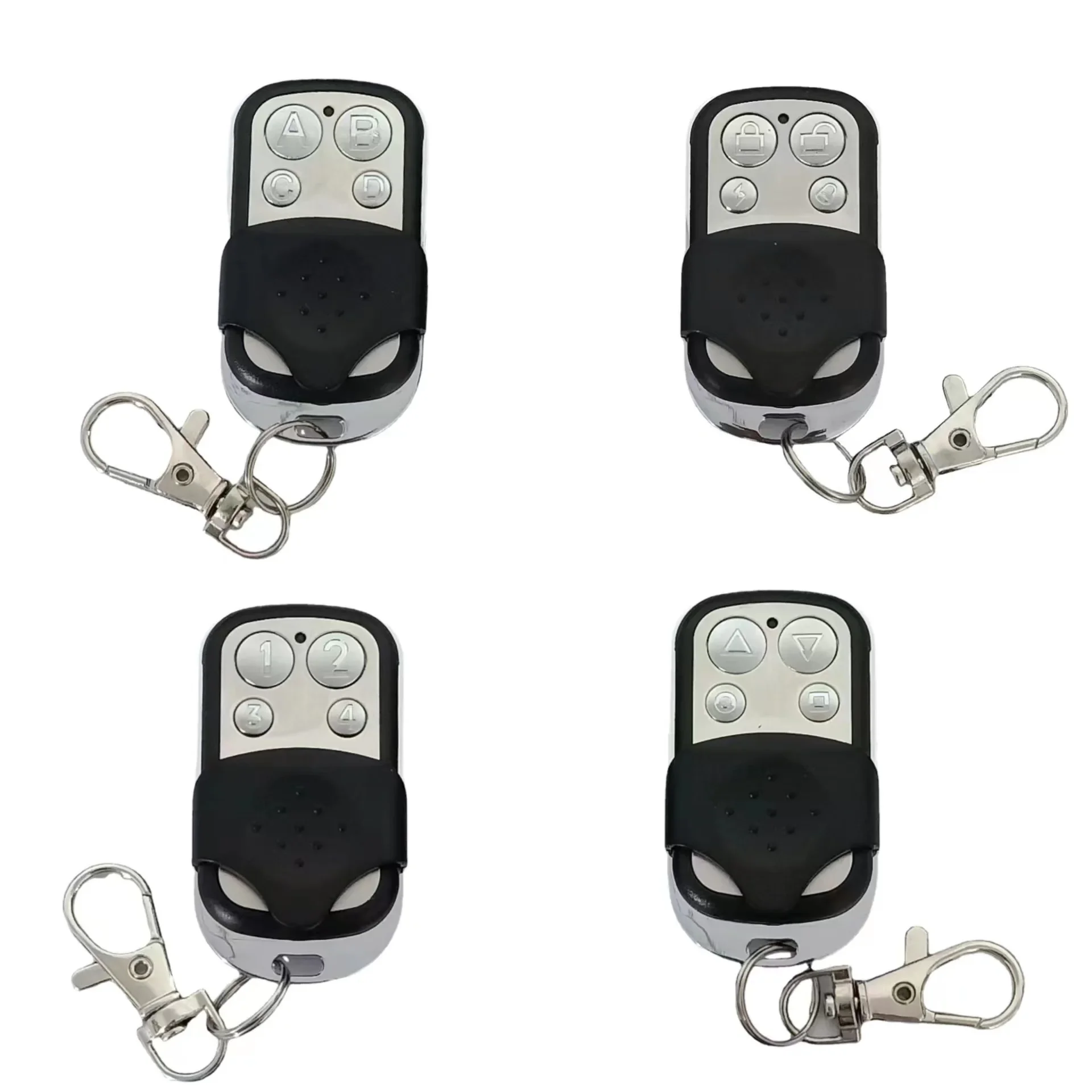 4 Buttons Universal 433MHz Garage Door Opener Remote, 4Button Lock Unlock Metal Push Button Remote Control Transmitter