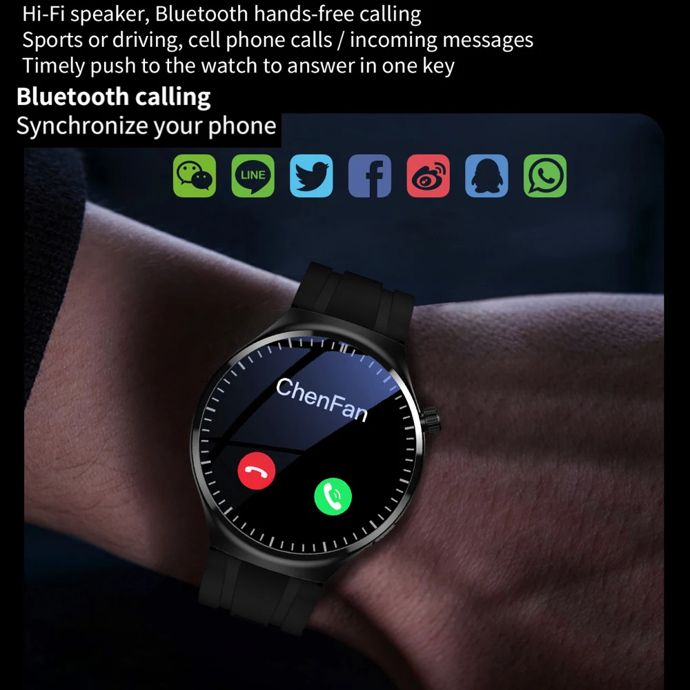 Blue Tooth Call Men สมาร์ทวอท์ช 1.5 "หน้าจอ HD กีฬาฟิตเนส Heart Rate สุขภาพนาฬิกาไร้สาย Smartwatch กันน้ํา