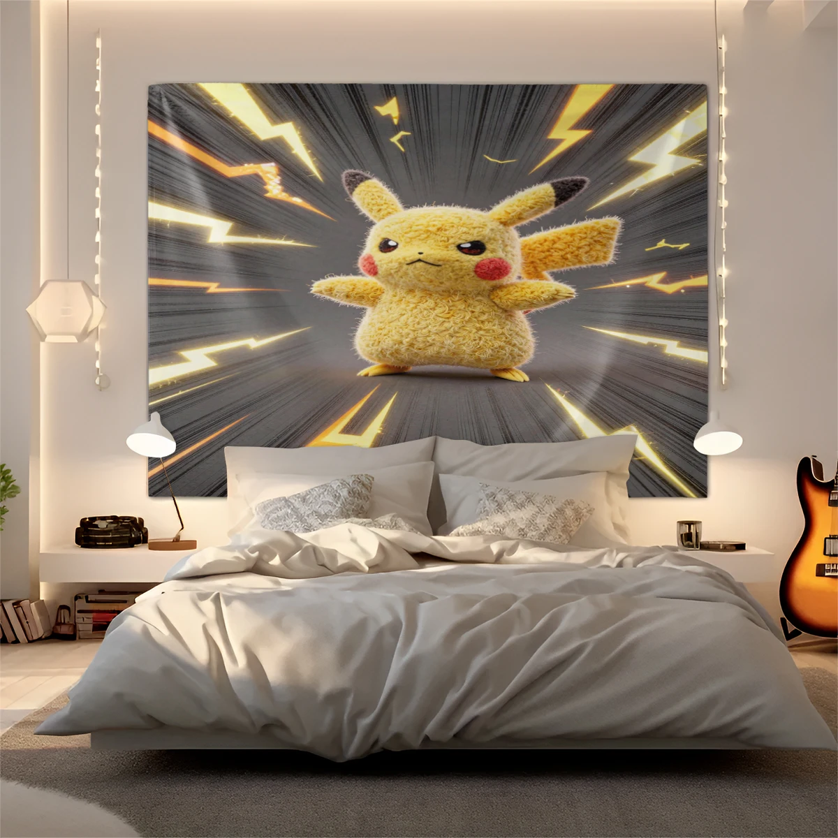 

Pokemon Tapestry Fleece Blanket, Classic Wall Decor for Living Room Bedroom, Warm Soft Flannel & Coral, Multi Sizes Available