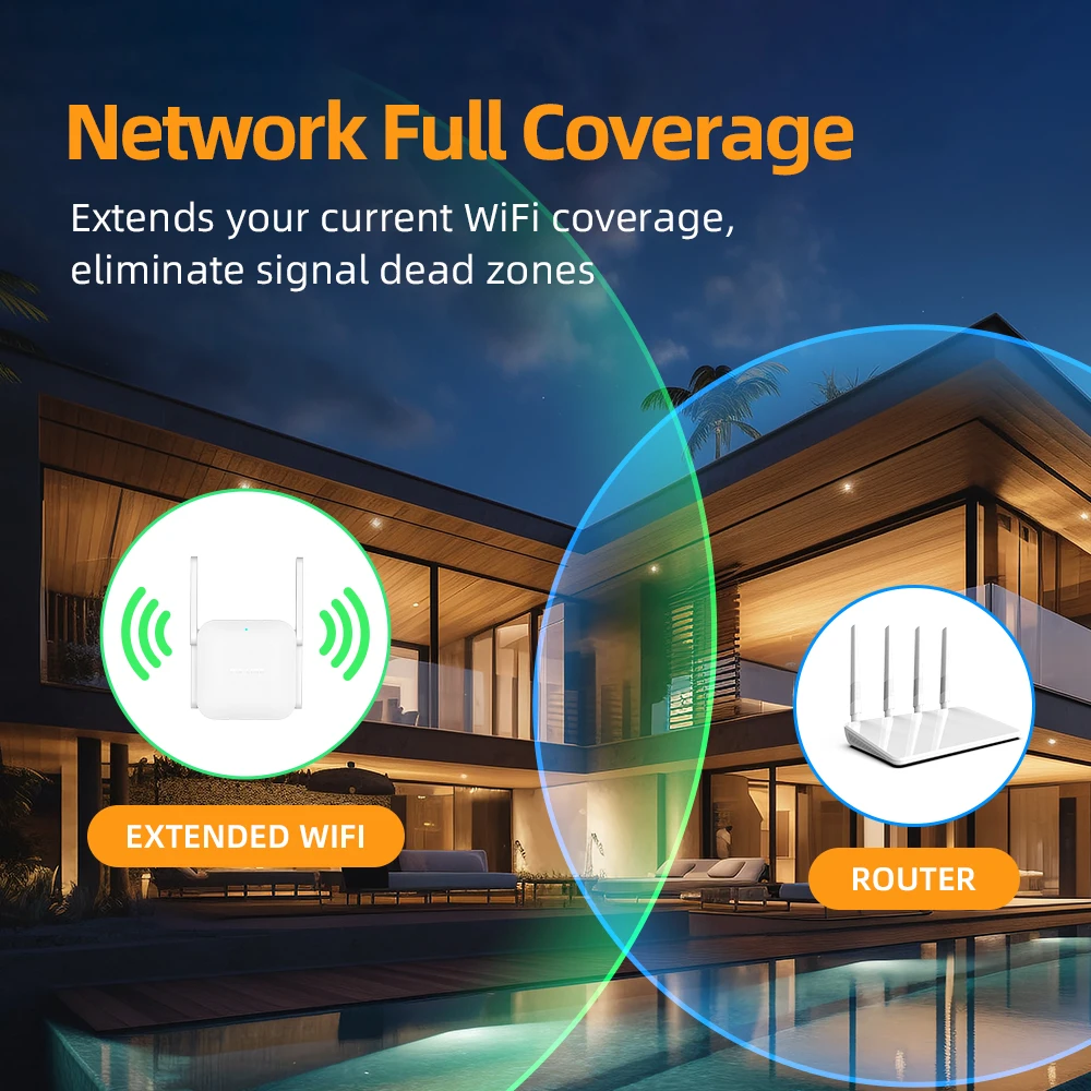 PIX-LINK AC281200mbps Wireless Repeater Dual Band Wifi Extender WIFI Router Portable Long Range Wireless Amplifier wifi Booster