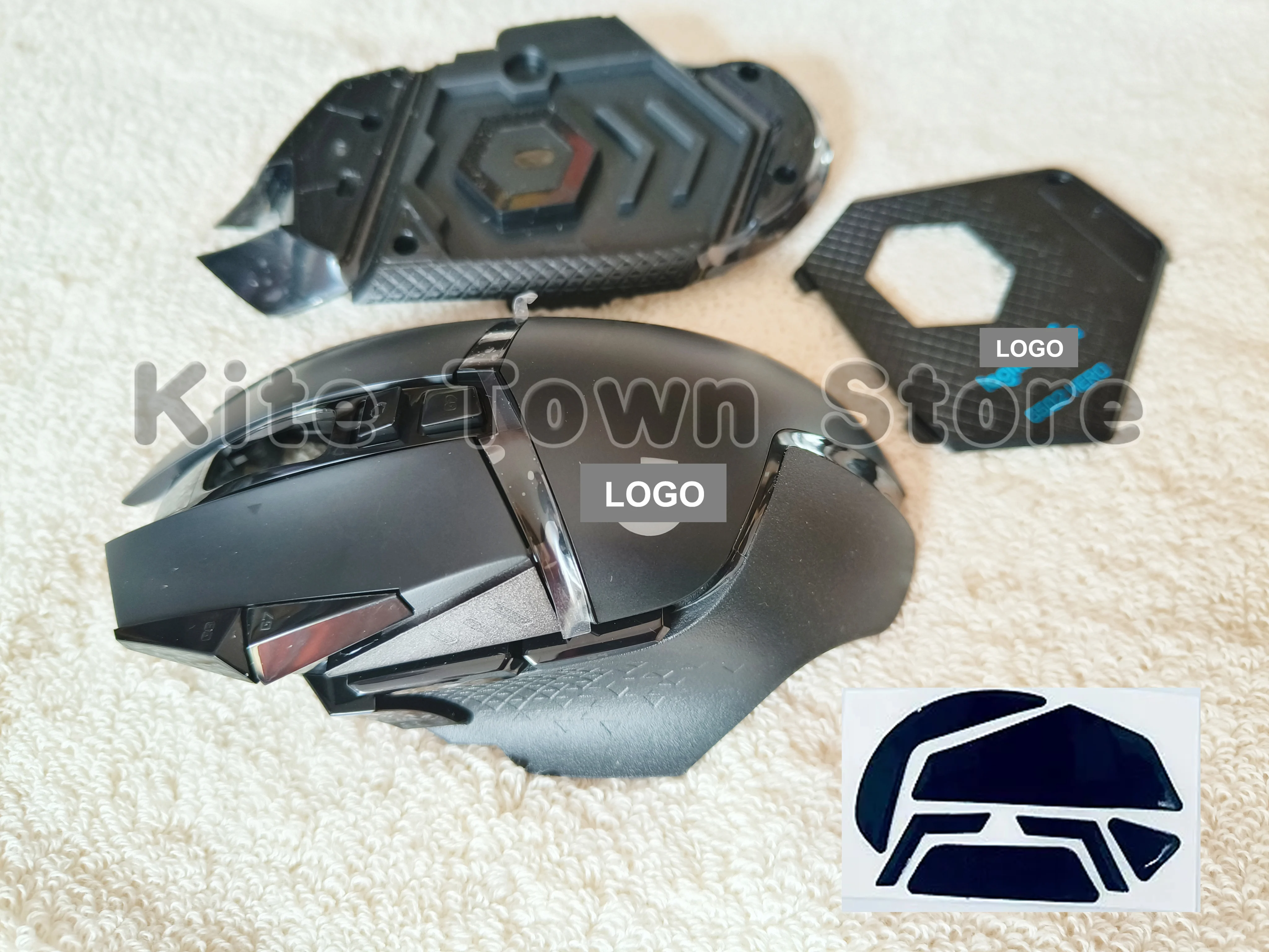 Mouse Shell Replacement Top+Bottom Cover + Feet for Logitech G502 Hero Wire Gaming Mouse