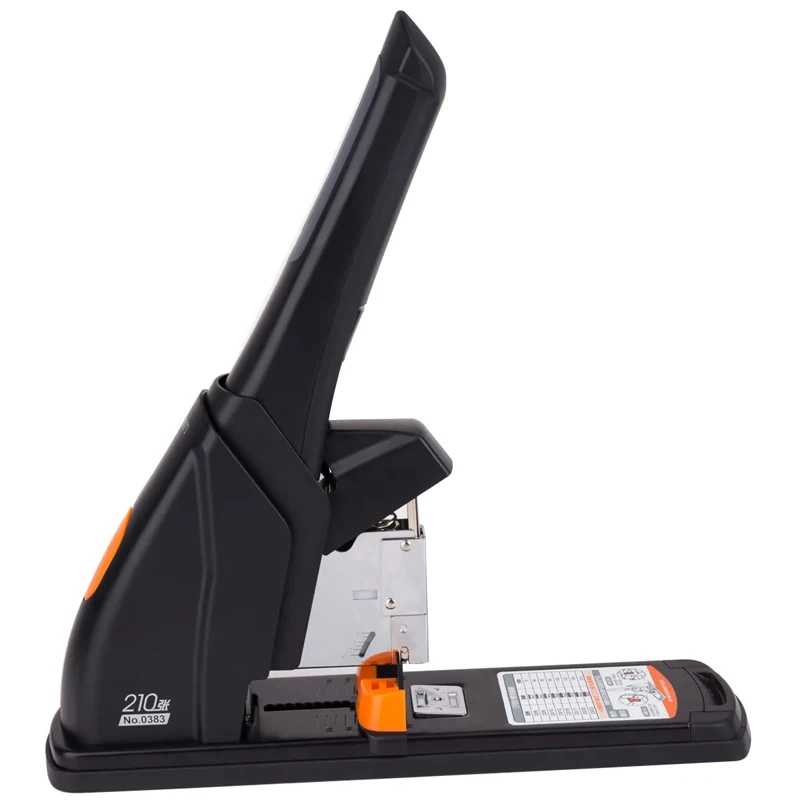 Manual Effortless Stapler Big Size Thick 210 Sheets Binding Finance Office Stationery Heavy Duty Stapling Machine 0383