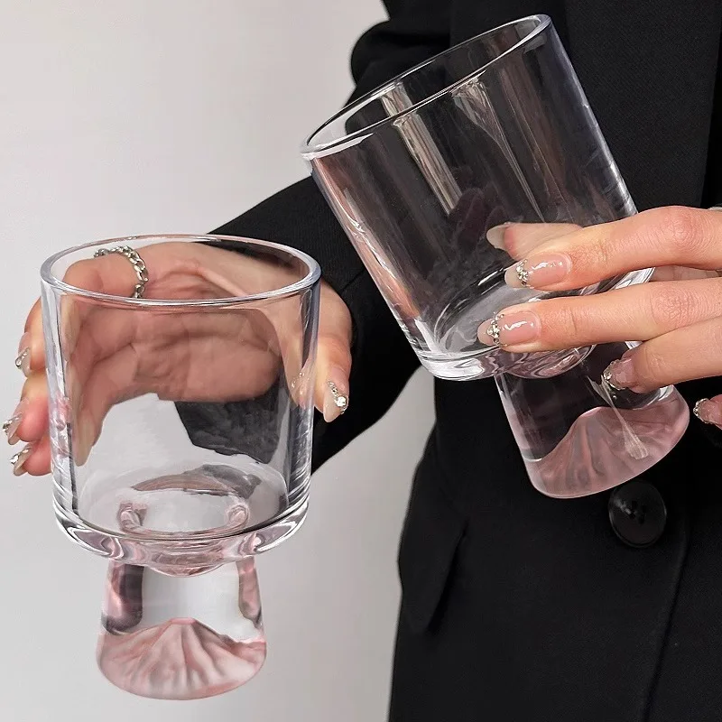 Pink Mountain Range Glasses Premium Sense Niche Creative Tall Drinks Kaffeekegel Weingläser