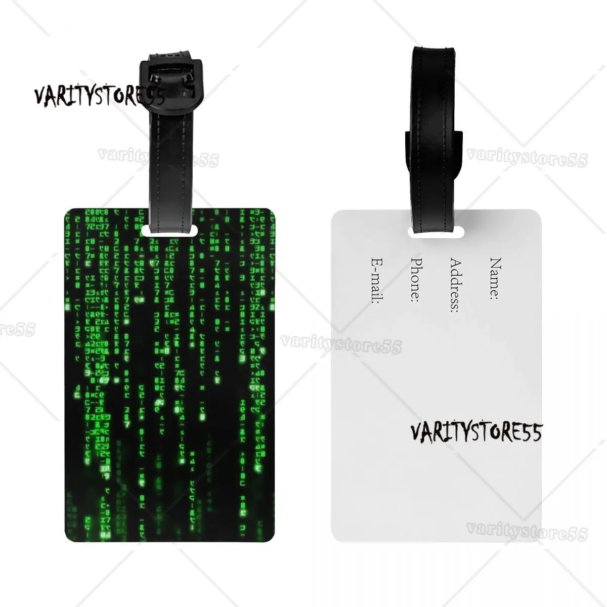 Custom Binary Code The Matrix Program Luggage Tag Privacy Protection Hacker Programmer Baggage Tags Travel Bag Labels Suitcase