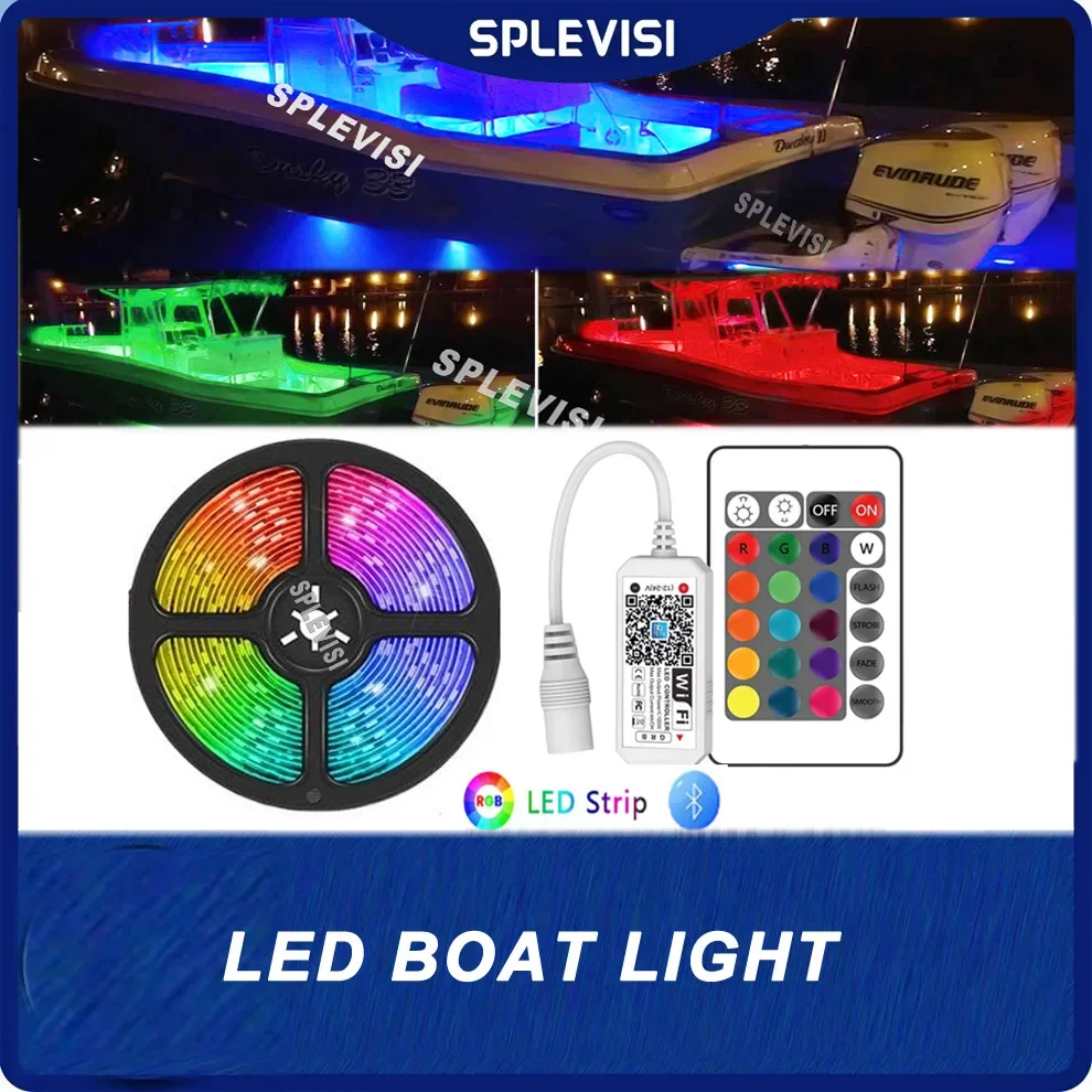 16.4Ft Remote & Wifi Control Boat Lights, 16 Color Change, Waterproof Boat Interior Light Deck Light Pontoon Boat Boat,Yacht