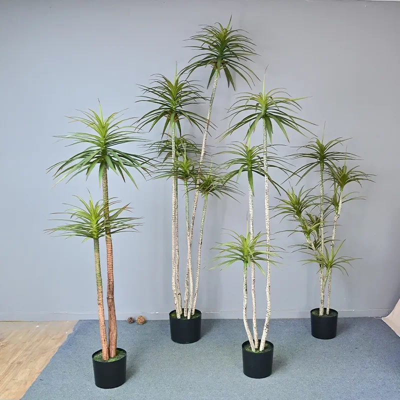 Artificial Phoenix Tailed Yucca Tree Narrow Leaf Dragon Blood Sisal Agave Fake Plant Green Floor Standing Decoration for Home